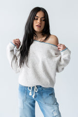 Kellie Contrast Sweater in Beige - FINAL SALE