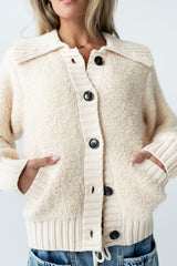 Jonah Collared Cardigan in Cream - FINAL SALE