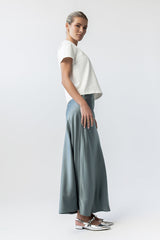 Tory Satin Maxi Skirt in Teal - FINAL SALE