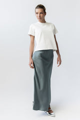 Tory Satin Maxi Skirt in Teal - FINAL SALE