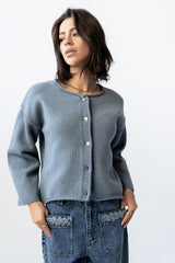 Carlie Knit Cardigan in Light Blue - FINAL SALE