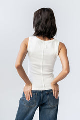 Apollo Knit Tank Top in White - FINAL SALE