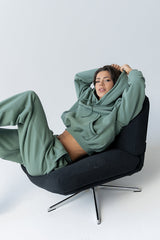 Mozie Contrast Sweatshirt in Teal - FINAL SALE