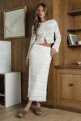 Marcus Chiffon Maxi Skirt in Cream - FINAL SALE