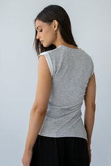 Johny Asymmetrical Top in Grey - FINAL SALE