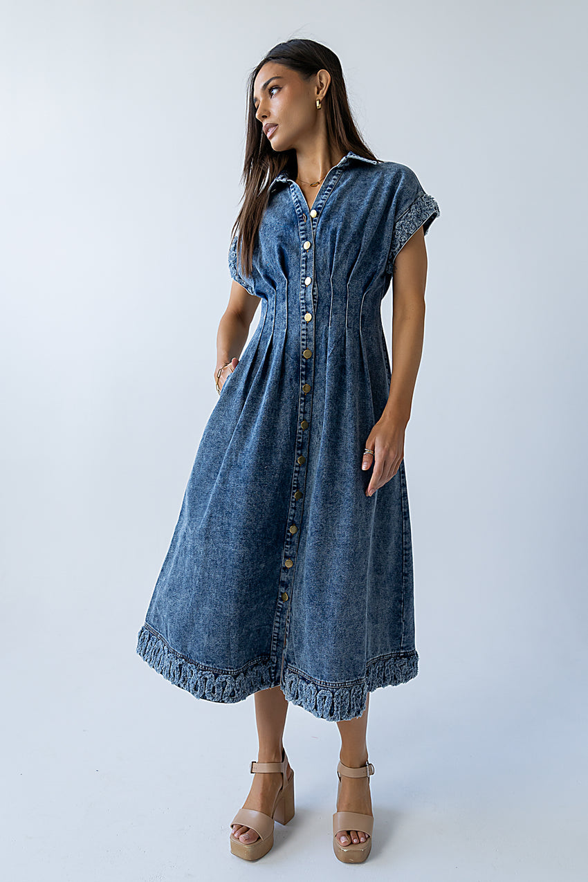 Annie Denim Midi Dress - FINAL SALE