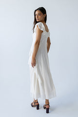 Quinton Ruffle Maxi Dress in Cream - FINAL SALE