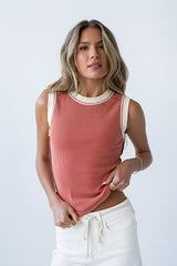 Lilah Reverse Seam Tank in Red