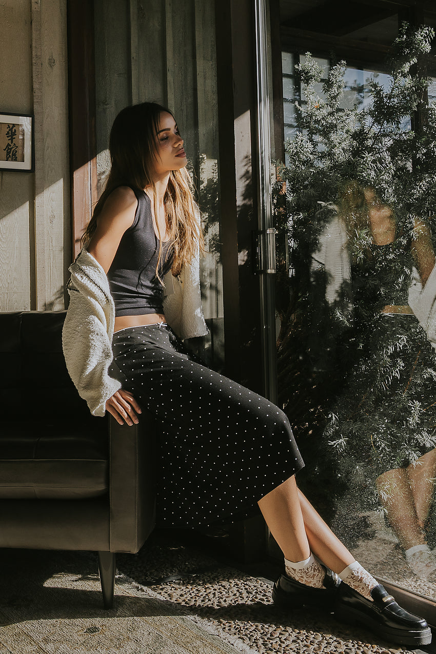 Jordyn Polka Dot Skirt in Black - FINAL SALE