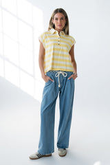 Larene Collared Striped Tank - FINAL SALE