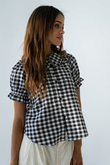 Nelly Gingham Blouse in Black - FINAL SALE