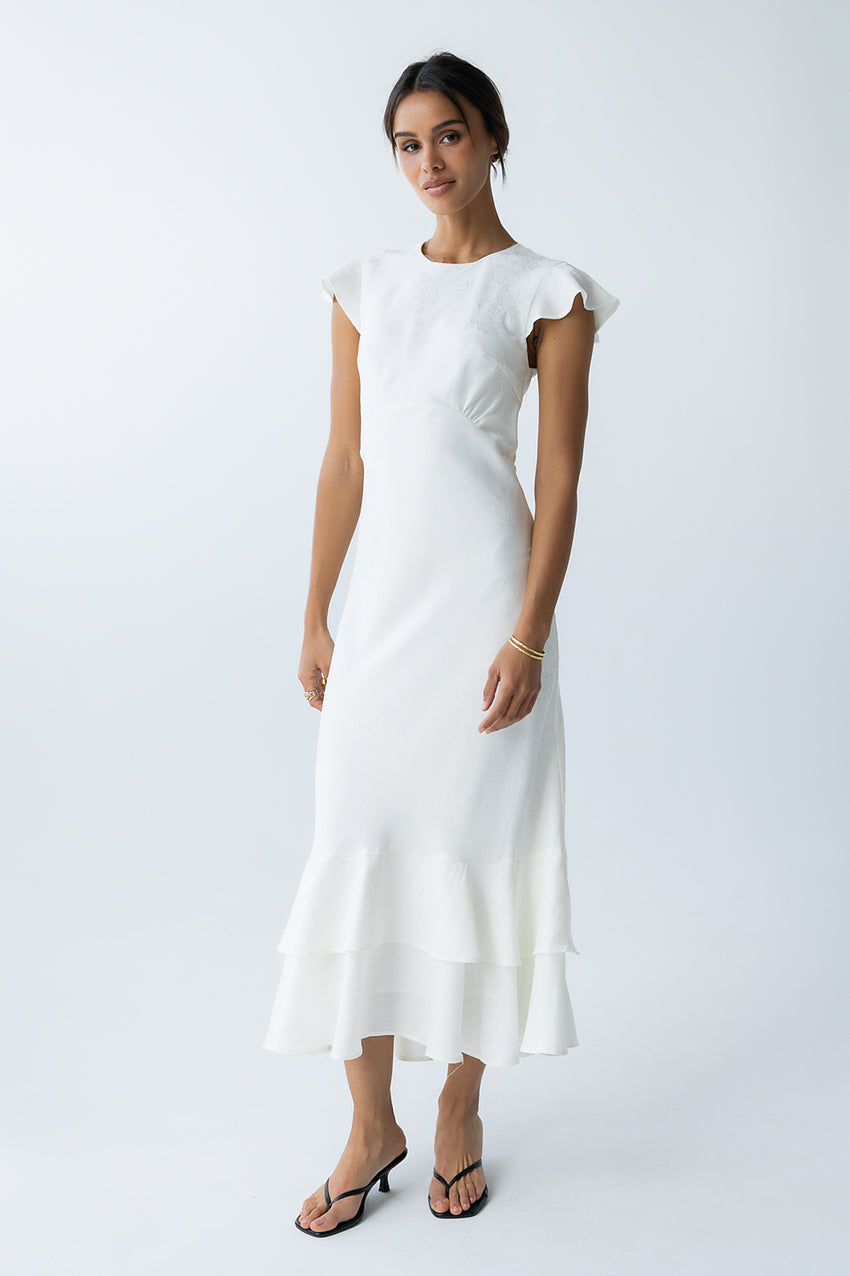 Mateo Floral Maxi Dress in Ivory