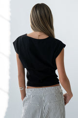 Tam Pleated Top in Black