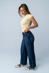 Asher Ribbed Top in Yellow - FINAL SALE