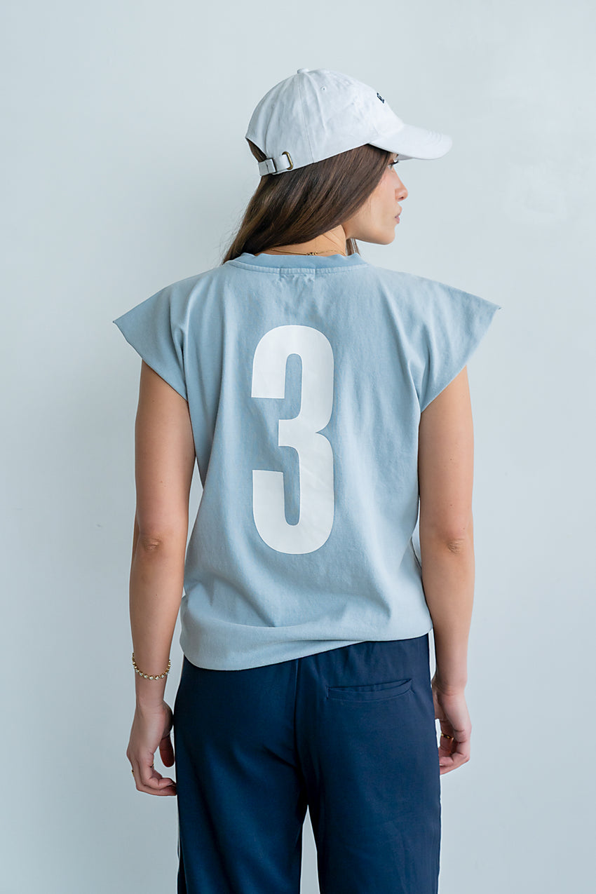 Vinnie Muscle Tee in Blue - FINAL SALE