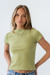 Martha Boatneck Top in Green - FINAL SALE