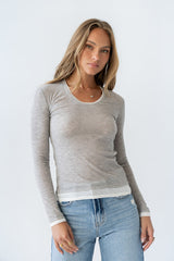 Brinley Layered Top in Heather Grey - FINAL SALE