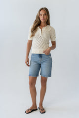 Sunny Crochet Top in Cream