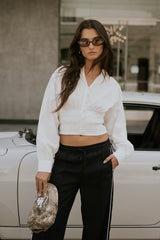 Yena Smocked Blouse in White - FINAL SALE