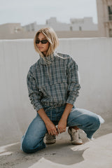 Regina Denim Jacket in Plaid Denim