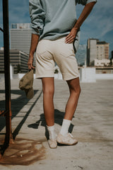 Layla Denim Shorts in Cream - FINAL SALE