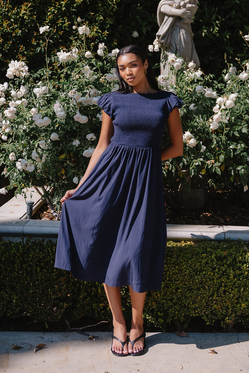 Harshell Smocked Midi Dress - FINAL SALE