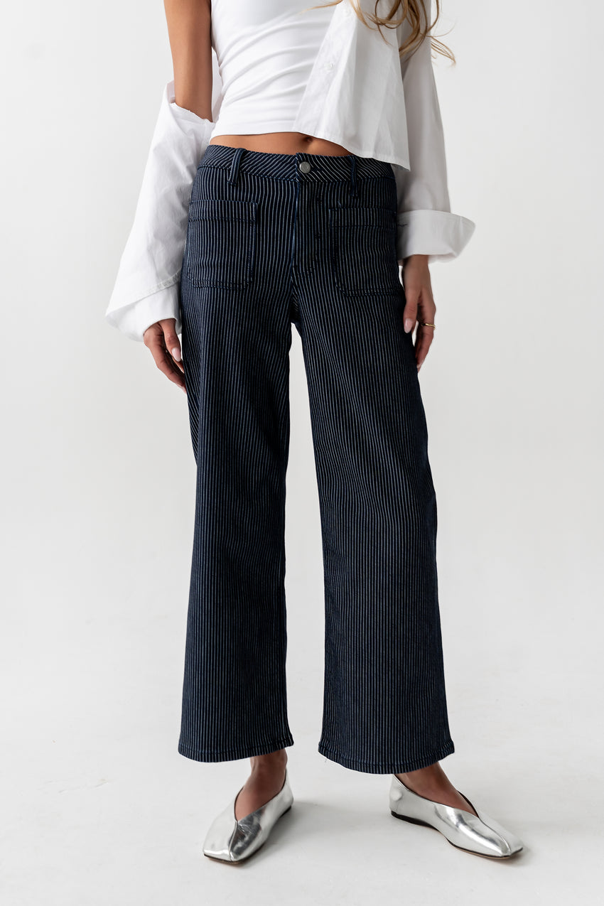 Ariana Striped Wide Leg Jeans
