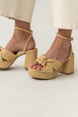 Reese Raffia Block Heels - FINAL SALE