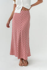 Posie Gingham Maxi Skirt in Red - FINAL SALE