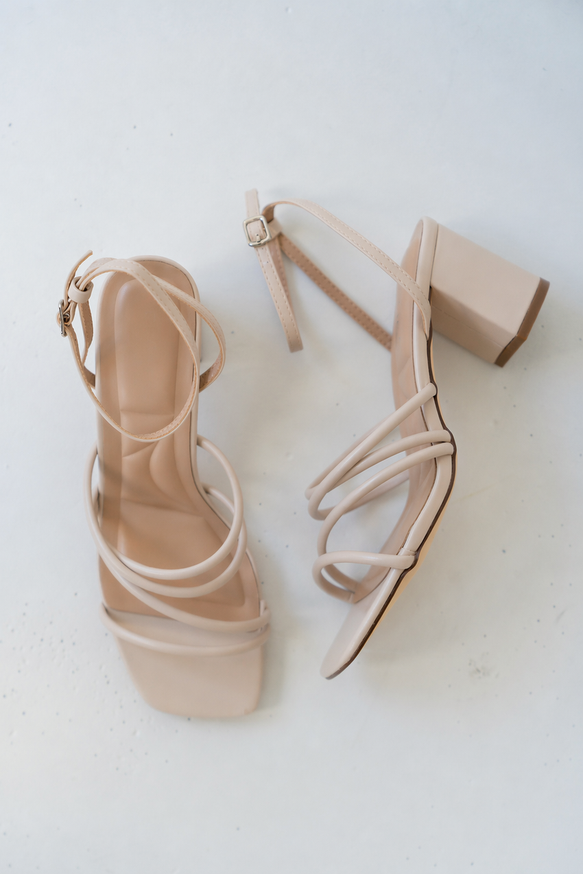 Emmarie Block Heel in Beige