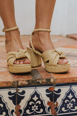 Reese Raffia Block Heels - FINAL SALE