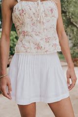 Jenny Pleated Shorts in Ivory - FINAL SALE