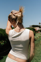 Alder Fitted Tank in Bone - FINAL SALE