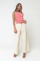 Jannah Wide Leg Pants in Ecru - FINAL SALE