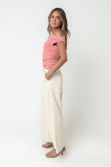 Jannah Wide Leg Pants in Ecru - FINAL SALE