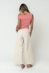 Michelle Boatneck Striped Top in Red - FINAL SALE