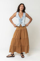 Asha Tiered Pants in Camel - FINAL SALE