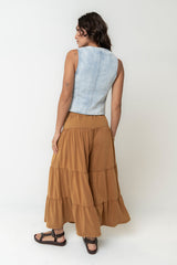 Asha Tiered Pants in Camel - FINAL SALE