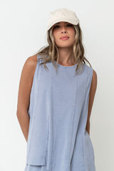 Kaytee Ribbed Top in Blue - FINAL SALE