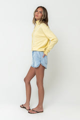 Joanna Denim Ruffle Shorts