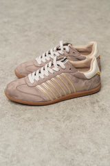 Stevie Striped Sneaker in Tan