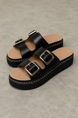 Jacinta Platform Sandal in Black - FINAL SALE