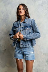 Riley Peplum Denim Jacket