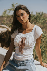Lennon Lace Trim Blouse - FINAL SALE