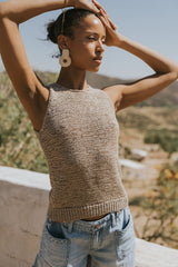 Lottie Knit Tank in Tan - FINAL SALE