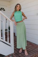 Posie Gingham Maxi Skirt in Green - FINAL SALE