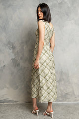 Yolanda Plaid Maxi Dress