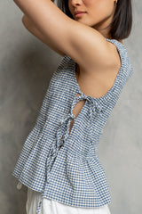 Jeremy Smocked Blouse in Blue - FINAL SALE