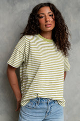 Lina Striped Tee in Light Green