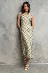 Yolanda Plaid Maxi Dress